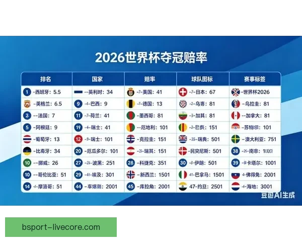 2026世界杯全面赛程解析与球队夺冠形势深度预测